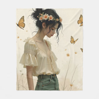 Elegante Eleganz im Schmetterlingstanz Fleecedecke