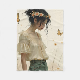 Elegante Eleganz im Schmetterlingstanz Fleecedecke
