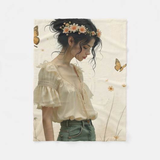 Elegante Eleganz im Schmetterlingstanz Fleecedecke (Vorderseite)
