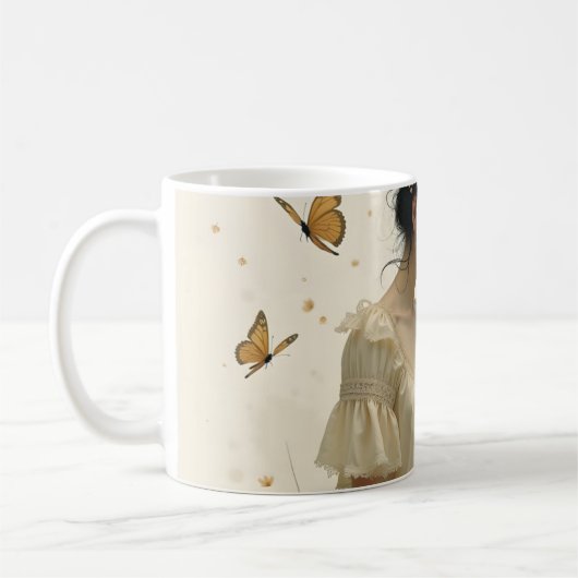 Elegante Eleganz im Schmetterlingstanz Kaffeetasse (Links)