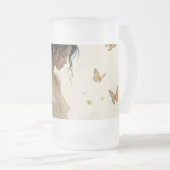 Elegante Eleganz im Schmetterlingstanz Mattglas Bierglas (VorderseiteRechts)