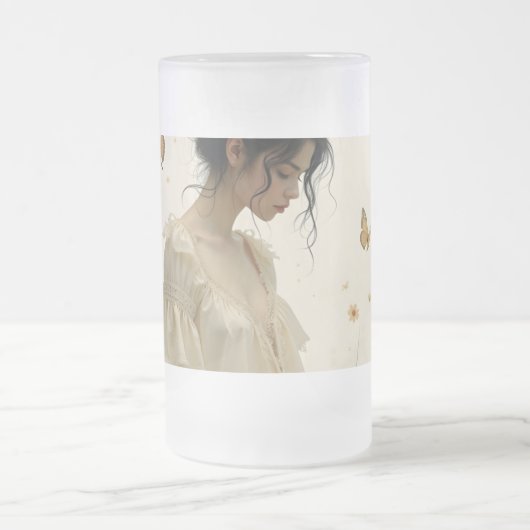 Elegante Eleganz im Schmetterlingstanz Mattglas Bierglas (Mittel)