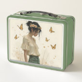 Elegante Eleganz im Schmetterlingstanz Metall Brotdose (Rückseite)