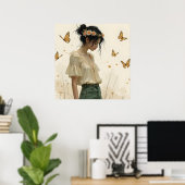 Elegante Eleganz im Schmetterlingstanz Poster (Heimbüro)