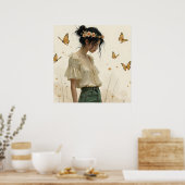 Elegante Eleganz im Schmetterlingstanz Poster (Küche)