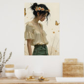 Elegante Eleganz im Schmetterlingstanz Poster (Küche)