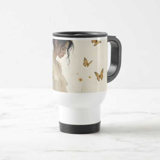 Elegante Eleganz im Schmetterlingstanz Reisebecher (VorderseiteRechts)