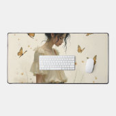 Elegante Eleganz im Schmetterlingstanz Schreibtischunterlage (Tastatur & Maus)