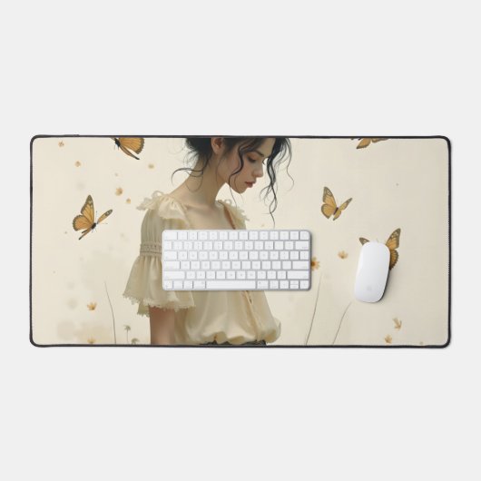Elegante Eleganz im Schmetterlingstanz Schreibtischunterlage (Tastatur & Maus)
