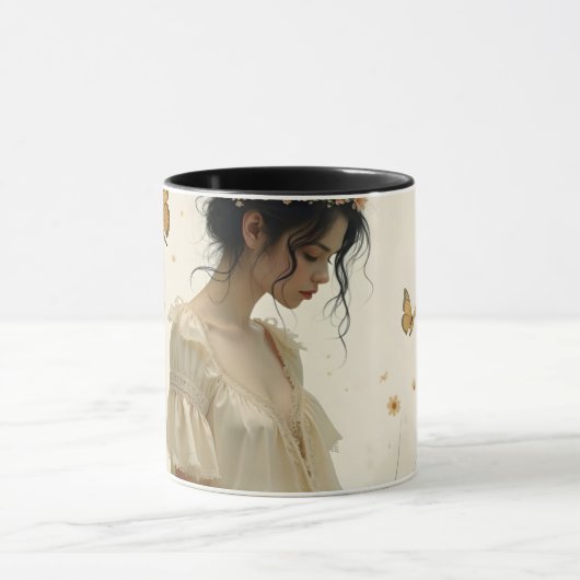Elegante Eleganz im Schmetterlingstanz Tasse (Zentrum)