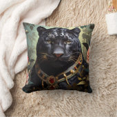 Elegante Eleganz mit unserem Schwarzen Panther Kissen (Decke)