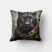 Elegante Eleganz mit unserem Schwarzen Panther Kissen (Rückseite)
