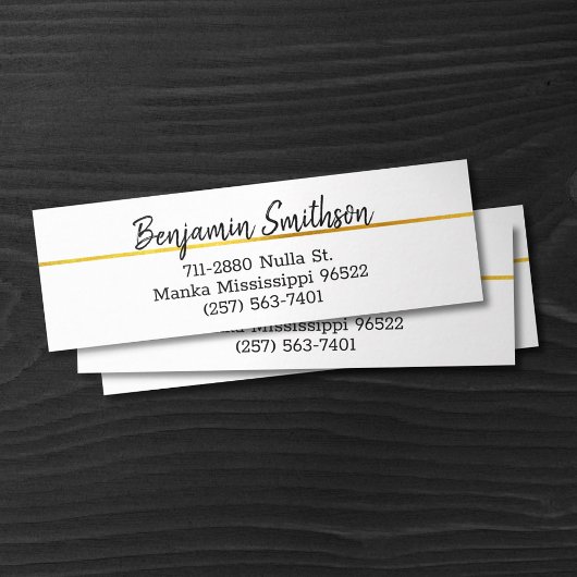 Elegante Eleganz Moderne Imitate Gold Luxus Custom Mini Visitenkarte