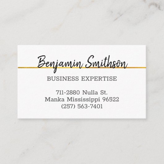 Elegante Eleganz Moderne Imitate Gold Luxus Custom Visitenkarte (Vorderseite)