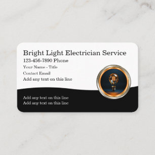 Elegante Elektriker-Themen-Geschäftsvisitenkarten Visitenkarte