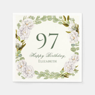 Elegante Elfenbein-Blumen-Tischdecken für den 97. Serviette
