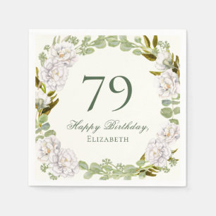 Elegante Elfenbein-Blumen-Tischservietten zum 79.  Serviette