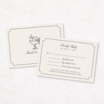 Elegante Elfenbein-Doppelrahmen-Hochzeits-RSVP-Kar