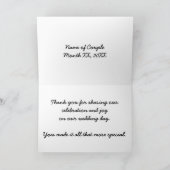 Elegante Elfenbein & Gelbe Rose Wedding Dankeschön Dankeskarte (Innenseite)