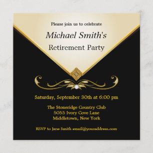 Elegante Elfenbein-Gold-Schwarze besondere Ereigni Einladung