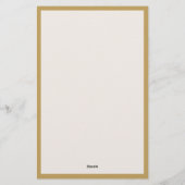 Elegante Elfenbein-Goldrand-Monogramm Briefpapier (Rückseite)