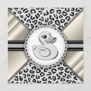 Elegante Elfenbein-Gummiente-Baby-Shower Einladung