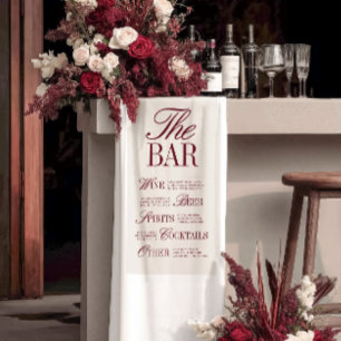 Elegante Elfenbein-Hochzeitsbar-Menü-Rezeptionsdek Banner