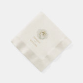 Elegante Elfenbein-Hochzeitsblumen Serviette (Ecke)