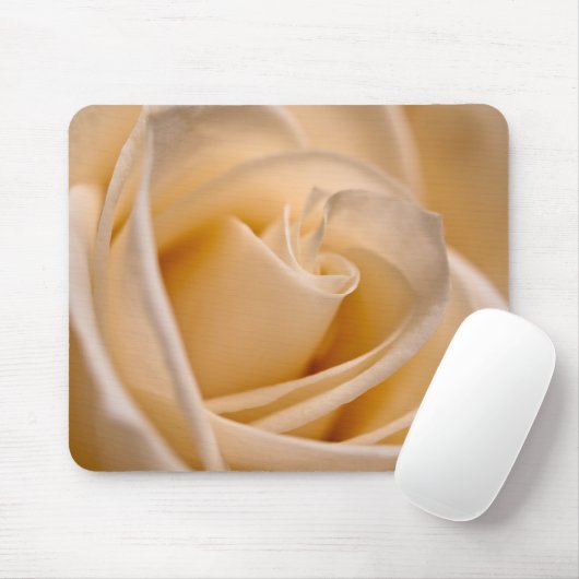 Elegante Elfenbein-Rose Mousepad (Mit Mouse)