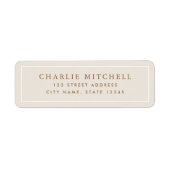 Elegante Elfenbein-Rücksendeadresse (Vorne)