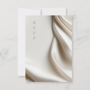 elegante Elfenbein-Satin-Hochzeits-Menüauswahl RSV RSVP Karte