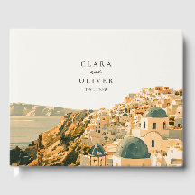 Elegante Elfenbein-Teal-Santorini-Kaldera-Meer-Hoc