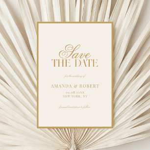 Elegante Elfenbein- und Goldene Hochzeit im Old-Mo Save The Date