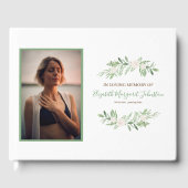 Elegante Elfenbeinblume auf der Beerdigung des Ged Gästebuch (Vorderseite)