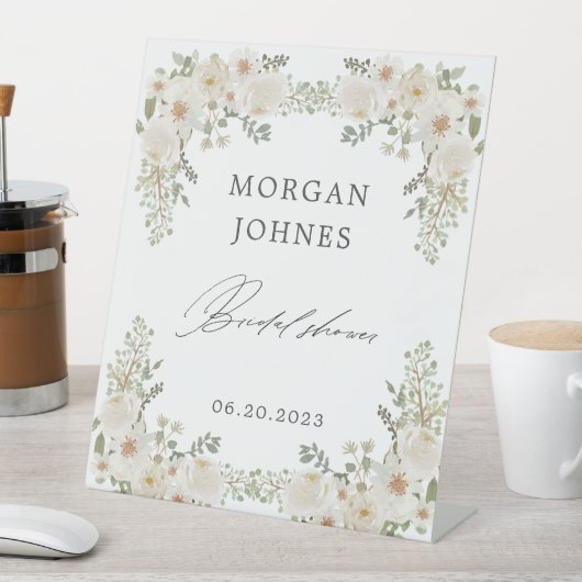 elegante Elfenbeinblütenbridal Sockelschild (In Situ)