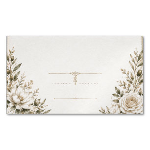 Elegante elfenbeinfarbene Hochzeits-Einladung mit Magnetische Visitenkarte