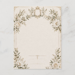 Elegante elfenbeinfarbene Hochzeits-Einladung mit  Postkarte