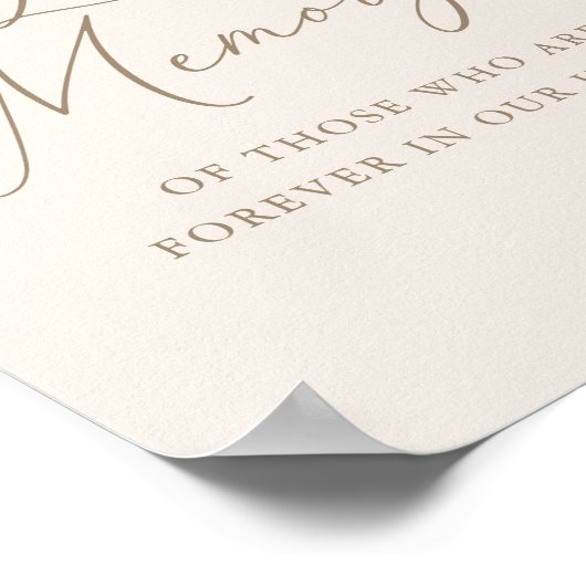 Elegante Elfenbeingoldene Kalligrafie im Love Memo Poster (Ecke)