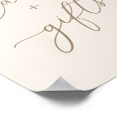 Elegante Elfenbeinkarten und Goldkalligrafiekarten Poster (Ecke)