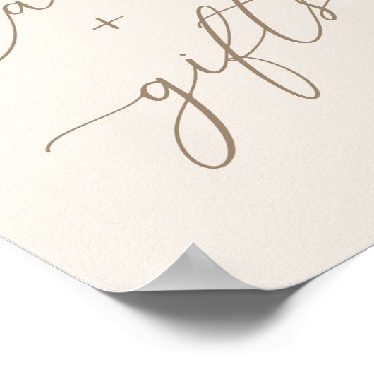 Elegante Elfenbeinkarten und Goldkalligrafiekarten Poster (Ecke)