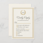 Elegante Elfenbeinküche Imitats Gold 3 Mahlzeiten RSVP Karte (Vorne/Hinten)