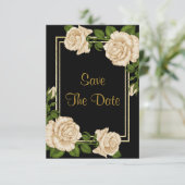 Elegante Elfenbeinküste Rose & Gold Glitzer Save t The Date (Stehend Vorderseite)