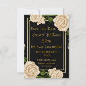 Elegante Elfenbeinküste Rose & Gold Glitzer Save t The Date (Rückseite)