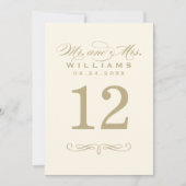 Elegante Elfenbeinküste und Gold Script-Hochzeitss Einladung (Vorderseite)