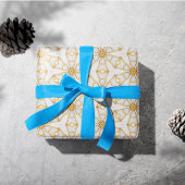 Elegante Elfenbeinküste und Gold Snowflake Weihnac Geschenkpapier