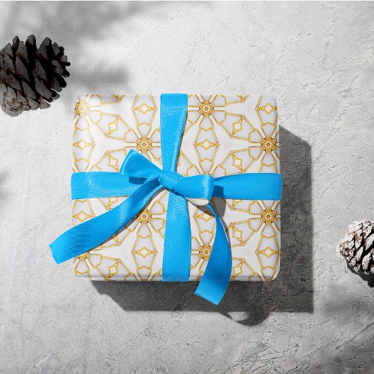 Elegante Elfenbeinküste und Gold Snowflake Weihnac Geschenkpapier