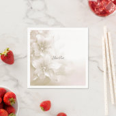 Elegante Elfenbeinweiße Blumen Servietten (Beispiel)
