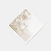 Elegante Elfenbeinweiße Blumen Servietten (Ecke)
