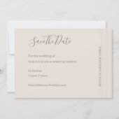 Elegante Elfenbeinweiße Streifen Save the Date Hoc Einladung (Vorderseite)