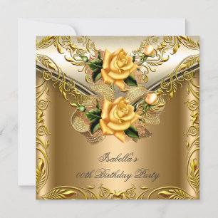 Elegante Elite Bronze Gold Rose Geburtstagsfeier 2 Einladung